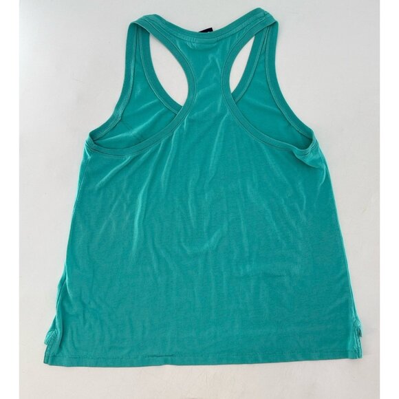 Nike Women’s Teal Racerback Swoosh Tank Top Stretch Sz‎ M Athleisure See Photos - Picture 2 of 7
